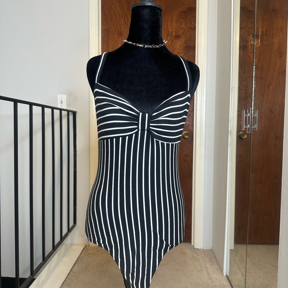 Ambiance Black and White Striped Apparel